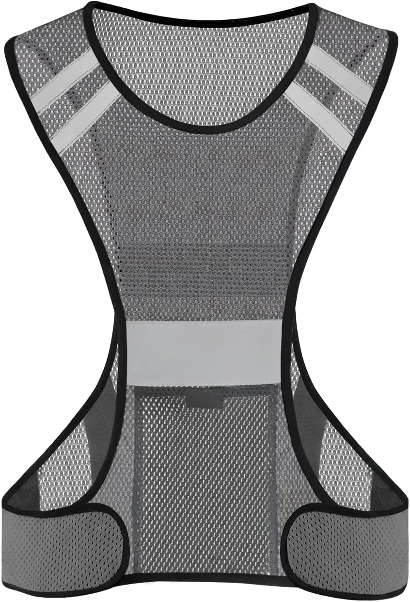 TCCFCCT Reflective Running Vest, High Visibility Running Gear with Large Pocket