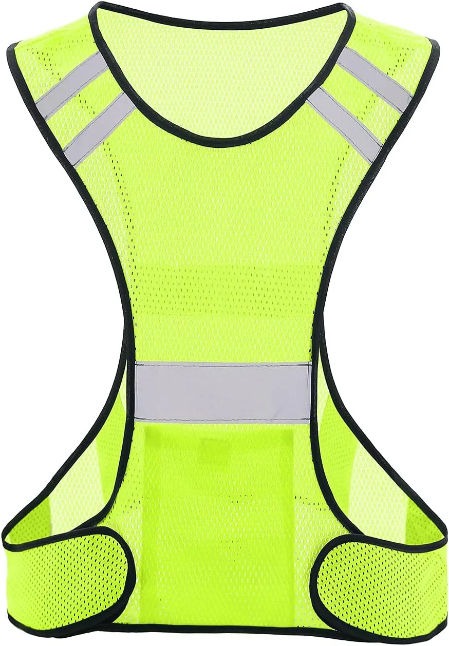 TCCFCCT Reflective Running Vest, High Visibility Running Gear with Large Pocket