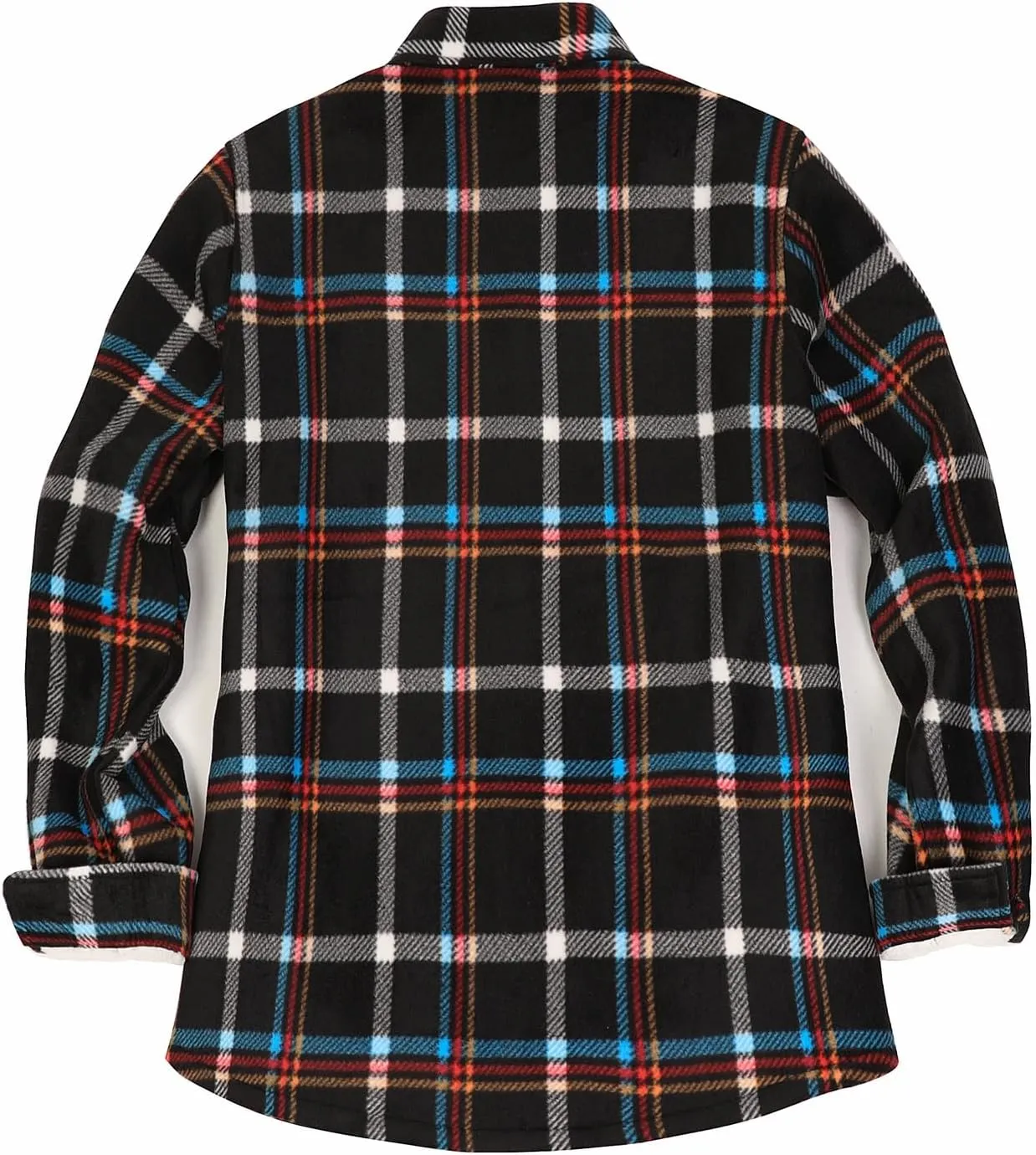 ThCreasa Womens Sherpa Fleece Lined Flannel Shirt Jacket Warm Button Up Plaid Shirt Jac (Sherpa Fleece Throughout)