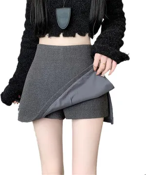 Thickened Midi Skirt for Women, Autumn Winter Warm Layers