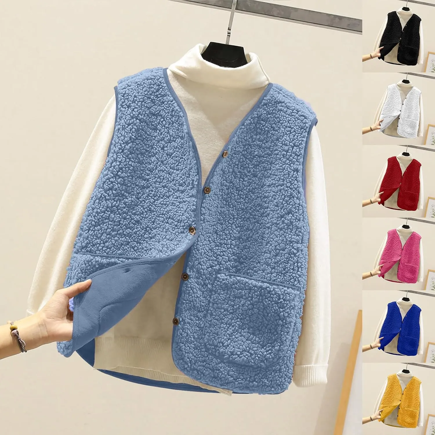 TIMIFIS Oversized Sherpa Jacket Women Winter Fleece Hoodies Fashion Zipper Fuzzy Coats Soft Warm Outerwear with Pockets