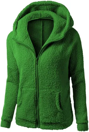 TIMIFIS Oversized Sherpa Jacket Women Winter Fleece Hoodies Fashion Zipper Fuzzy Coats Soft Warm Outerwear with Pockets