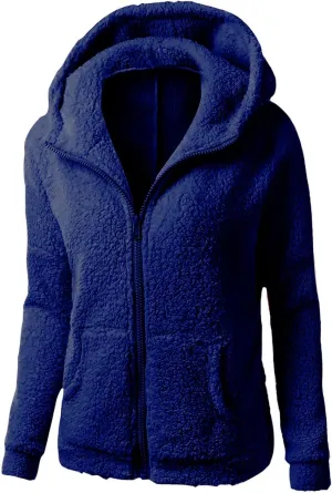 TIMIFIS Oversized Sherpa Jacket Women Winter Fleece Hoodies Fashion Zipper Fuzzy Coats Soft Warm Outerwear with Pockets