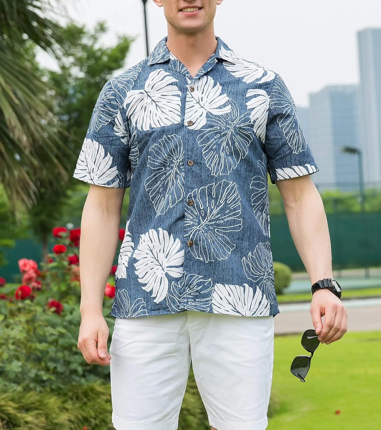 Tropical Storm Hawaiian Shirts for Men Short Sleeve Regular Fit Mens Floral Shirts