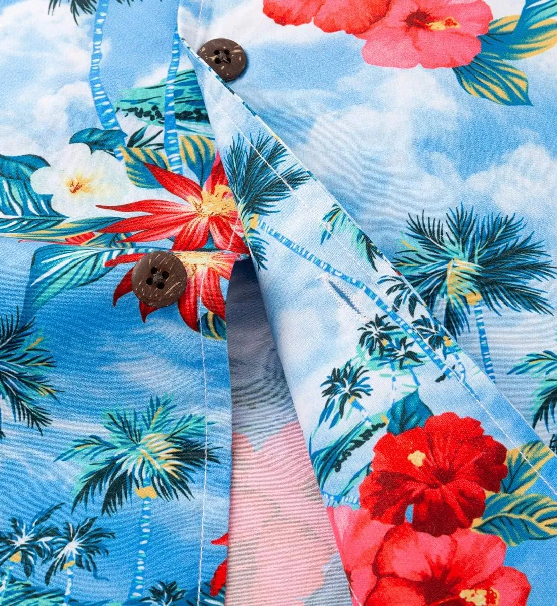 Tropical Storm Hawaiian Shirts for Men Short Sleeve Regular Fit Mens Floral Shirts