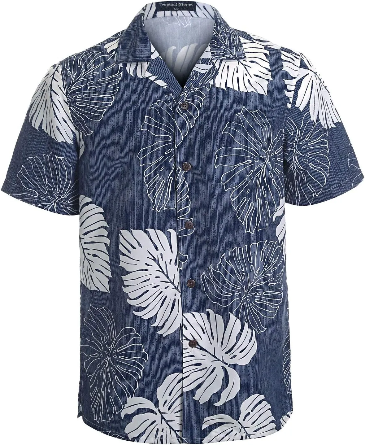 Tropical Storm Hawaiian Shirts for Men Short Sleeve Regular Fit Mens Floral Shirts