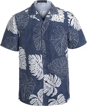 Tropical Storm Hawaiian Shirts for Men Short Sleeve Regular Fit Mens Floral Shirts