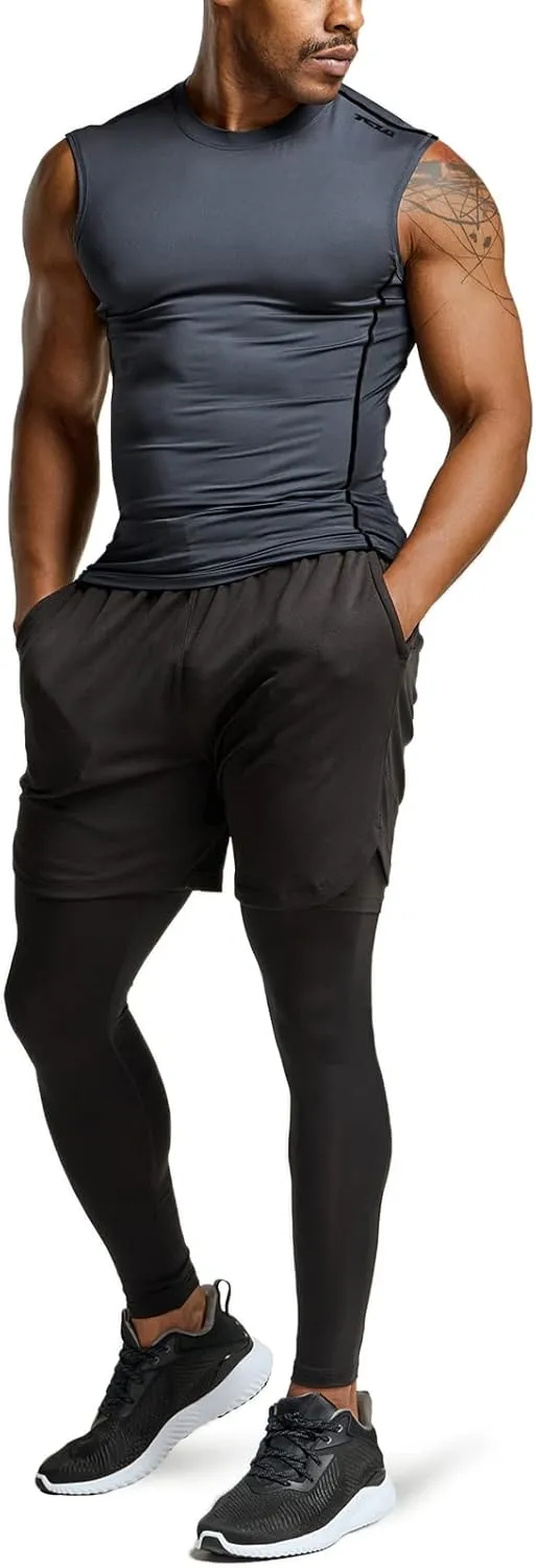 TSLA Men's Sleeveless Workout Shirts, Dry Fit Running Compression Cutoff Shirts, Athletic Training Tank Top