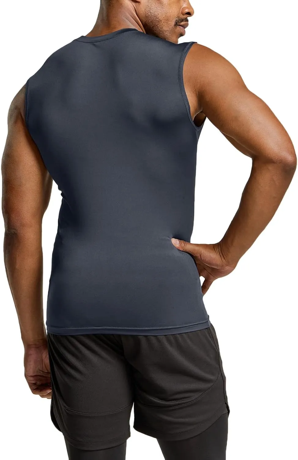 TSLA Men's Sleeveless Workout Shirts, Dry Fit Running Compression Cutoff Shirts, Athletic Training Tank Top