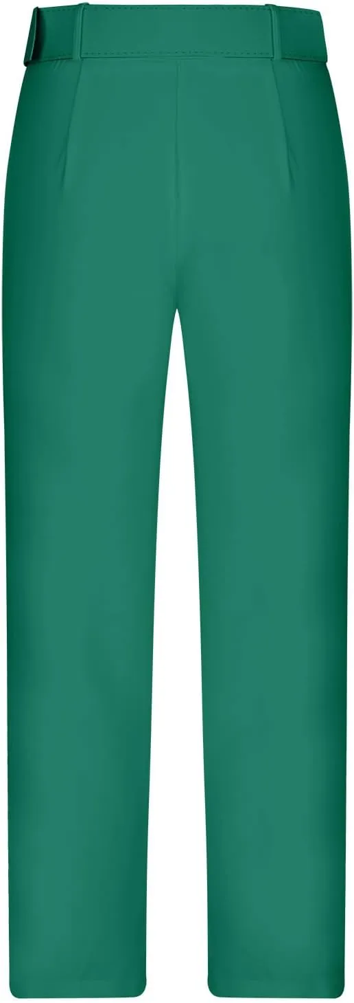 Uillui Dress Suit Pants for Women Business Casual Straight Leg Trouser Dressy High Waist Office Work Pant Slacks with Belted
