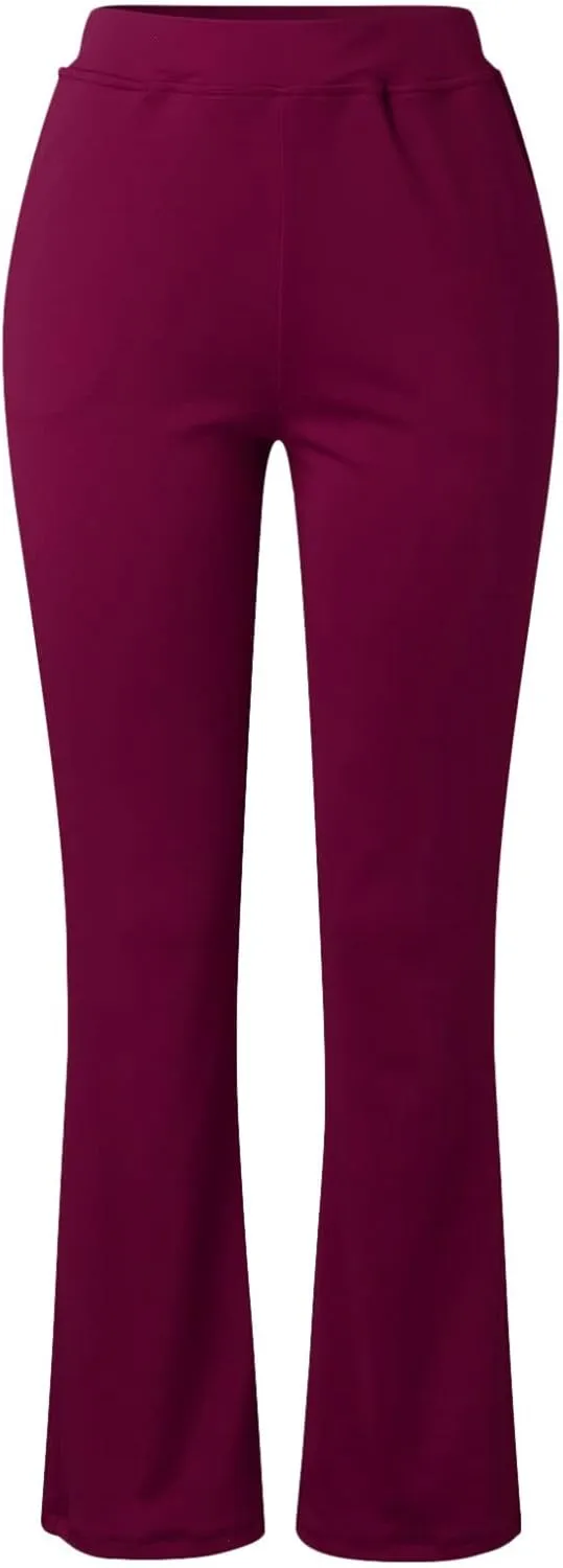 Uillui Formal Suit Pants for Women High Waist Slim Fit Straight Leg Trousers Dressy Casual Business Work Bootleg Pant Slacks