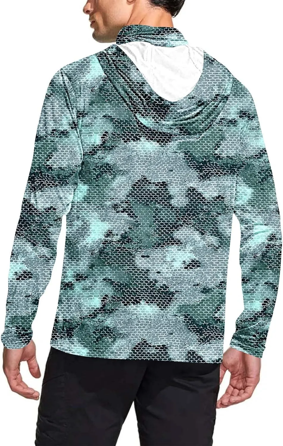UV Protection Shirts for Men with Mask UPF 50  Rash Guard Long Sleeve Hooded Outdoor Hiking Fishing Quick Dry Hoodies
