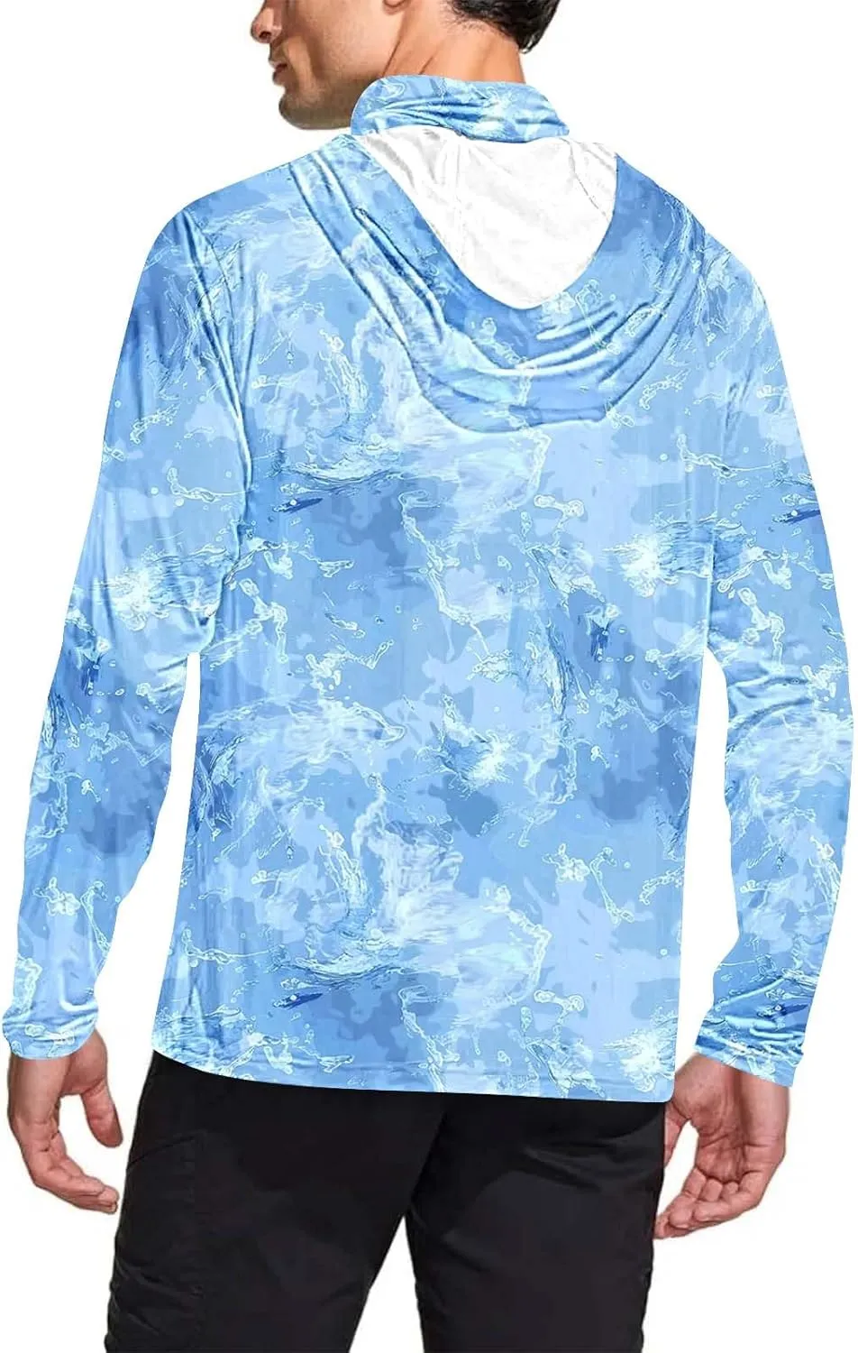 UV Protection Shirts for Men with Mask UPF 50  Rash Guard Long Sleeve Hooded Outdoor Hiking Fishing Quick Dry Hoodies