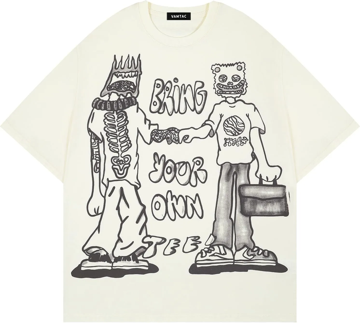 Vamtac Cartoon Graphic Tees for Men Y2k Oversized Tshirts Summer Tops Casual Short Sleeves Unisex Streetwear