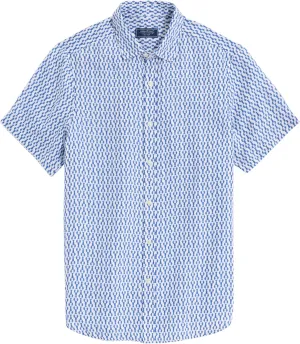 vineyard vines Men's Linen Short-Sleeve Micro Lobsters Shirt