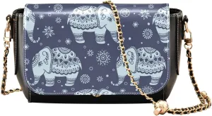 Vintage Elephant Crossbody Bags for Women, Trendy Small Shoulder Bag, PU Leather Clutch Purse Underarm Handbag Satchel HandBag with Adjustable Metal Chain