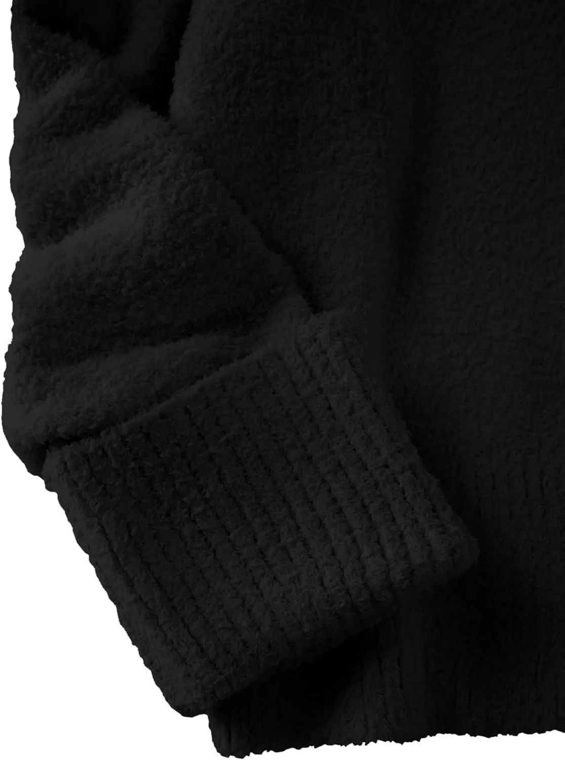 Vrtige Women's Oversized Sweater Fuzzy Chunky Knit V Neck Long Sleeve Warm Pullover Sweater