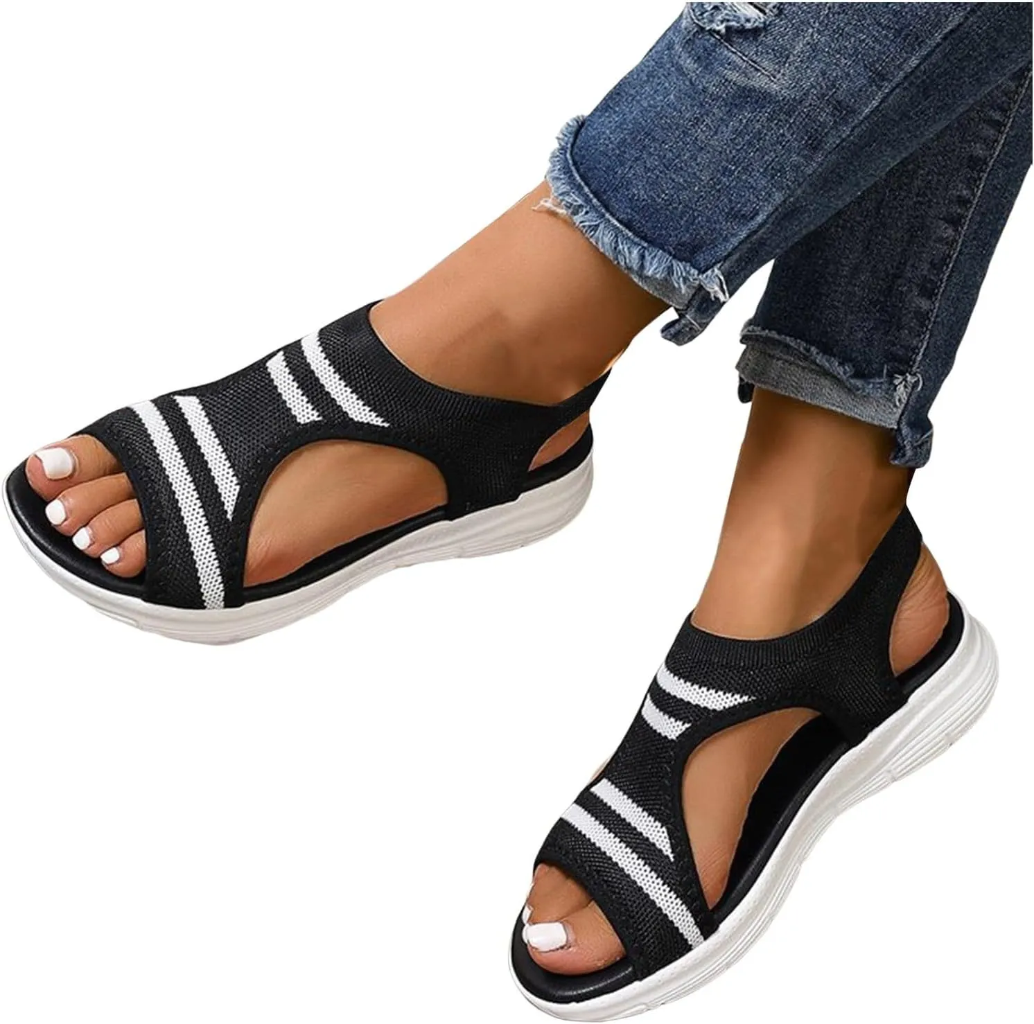 Wedges Shoes For Women Sandals With Arch Support Comfortable Sandals Women Flip Flops Rubber Sandals for Women Slide on