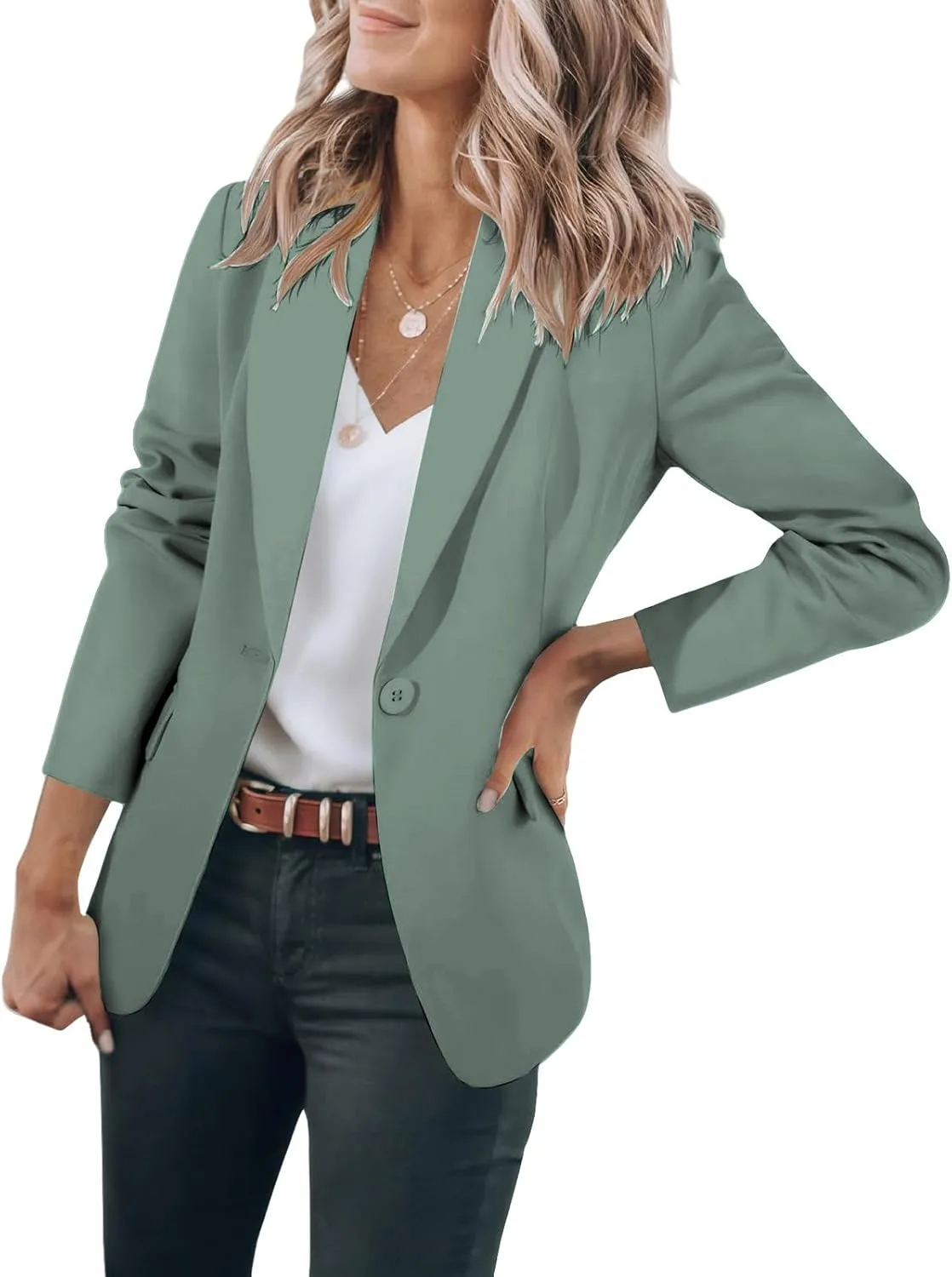 Women Blazers for Work Casual Open Front Long Sleeve Work Office Suit Jackets Lightweight Formal Business Blazer Coat