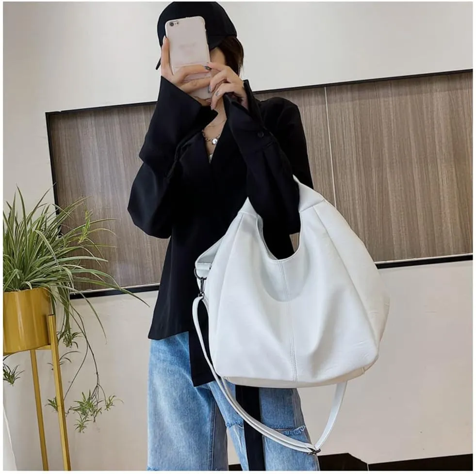 Women Hobo Handbags Tote Bags Soft Leather Shoulder Bag Satchel Large Purse with Adjustable Shoulder Strap