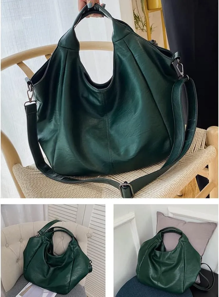 Women Hobo Handbags Tote Bags Soft Leather Shoulder Bag Satchel Large Purse with Adjustable Shoulder Strap