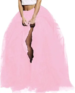 Women Long Tulle Tutu Skirts for Party Wedding Ladies Cocktail Prom Cosplay Bandage Mesh Maxi Sexy Dress