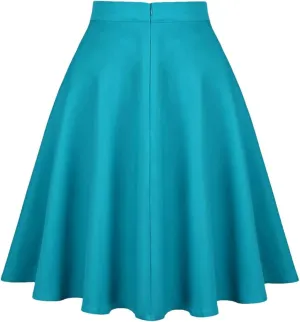 Women Pleated Skirts High Waist Party Casual A Line Vintage Swing Skirts