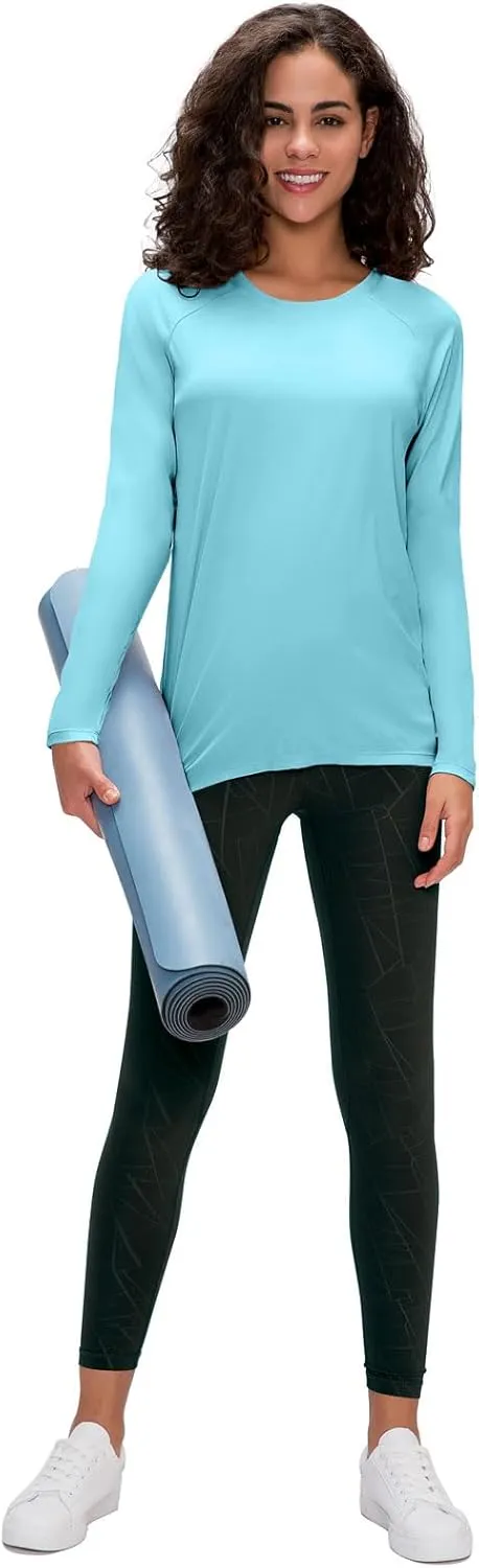 Women's 3 Pack Long Sleeve Workout Running Shirts, UPF 50  Sun Protection Shirts, Athletic Exercise Gym Yoga T-Shirts Tops
