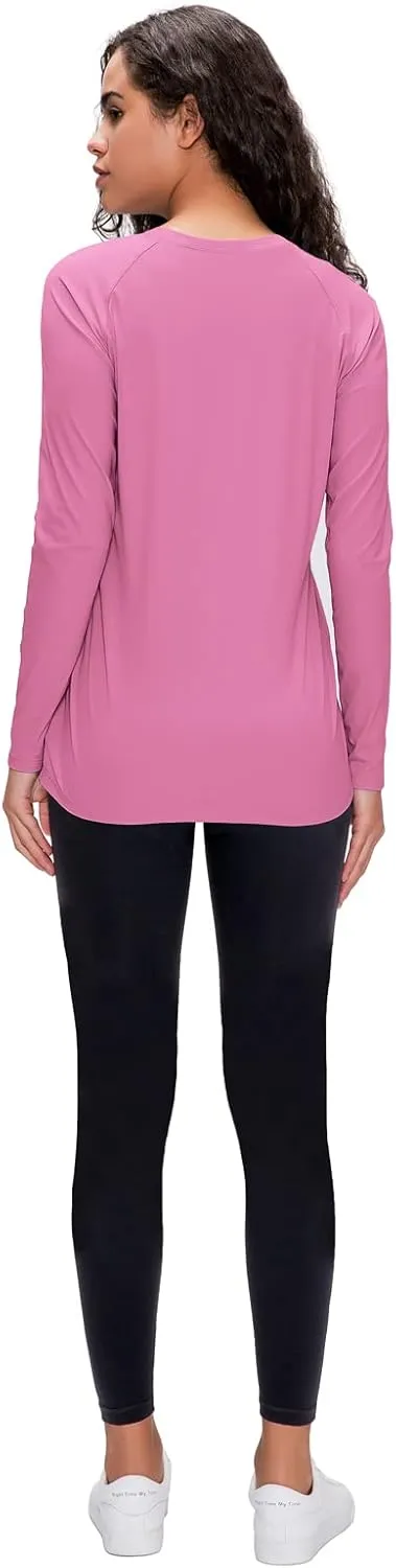 Women's 3 Pack Long Sleeve Workout Running Shirts, UPF 50  Sun Protection Shirts, Athletic Exercise Gym Yoga T-Shirts Tops