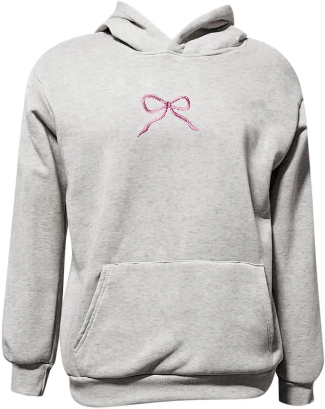 Womens Bow Hoodies Oversized Sweatshirts Fleece Long Sleeve Comfy Casual Lightweight Tunic Basic Pullover Tops with Pockets