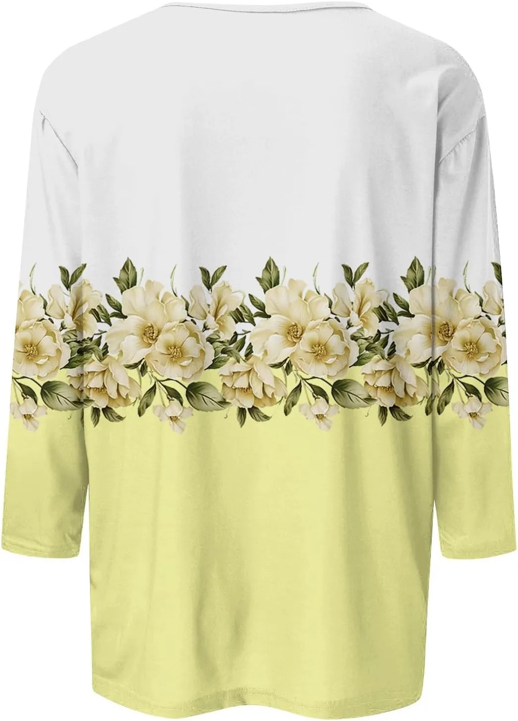 Women's Casual 3/4 Sleeve T-Shirts Round Neck Basic Tees Blouses Long Sleeve Comfort Slim Fit Painting Graphic Tees