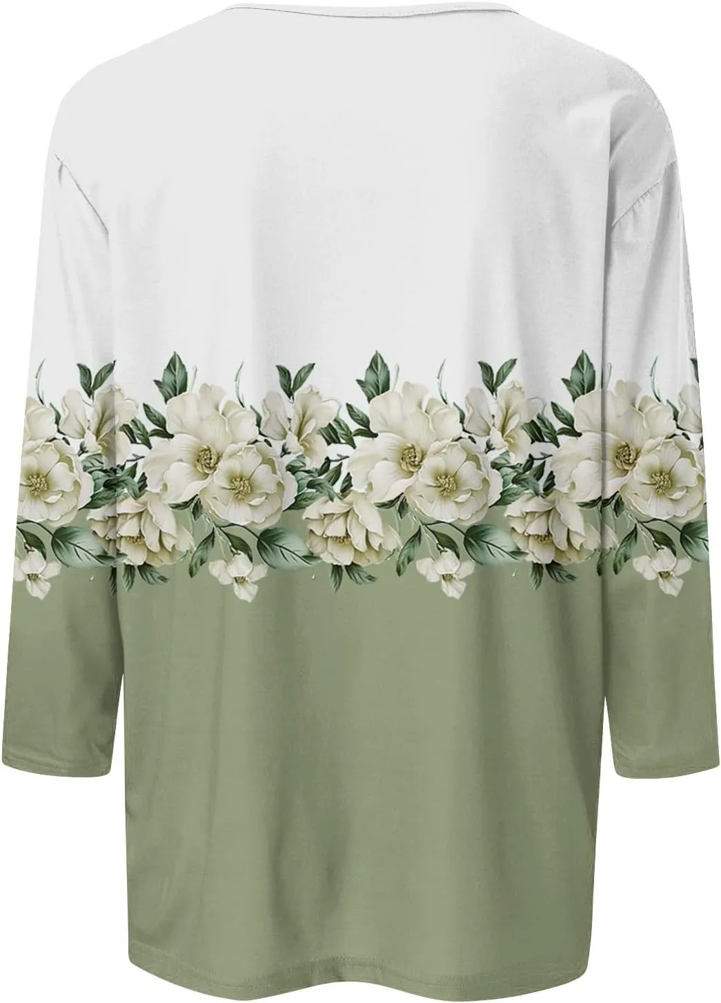 Women's Casual 3/4 Sleeve T-Shirts Round Neck Basic Tees Blouses Long Sleeve Comfort Slim Fit Painting Graphic Tees