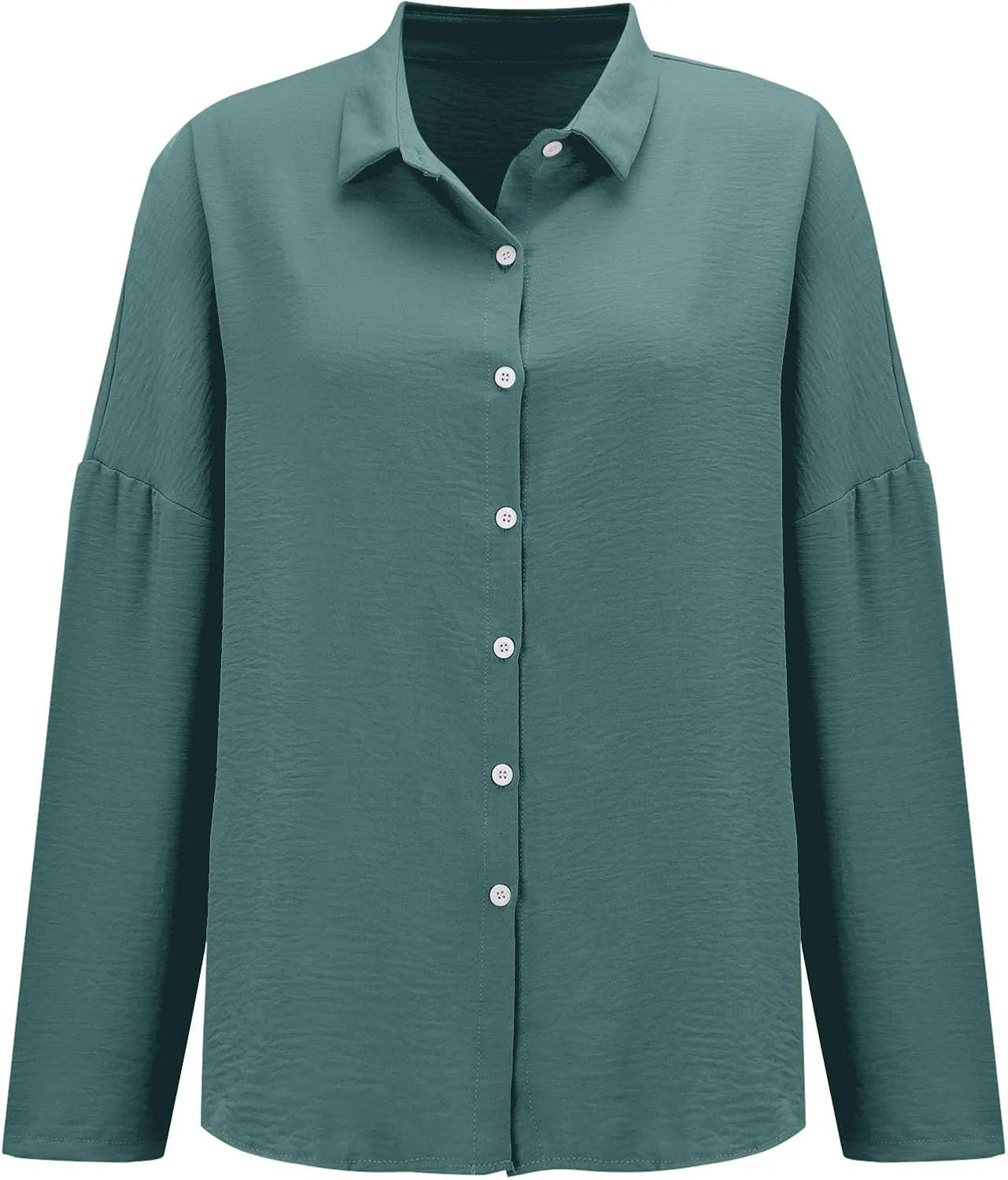 Womens Casual Shirts Cotton Linen Loose Singel Breasted Lapel Solid Business Blouse Daily Fashion Long Sleeve Shirts