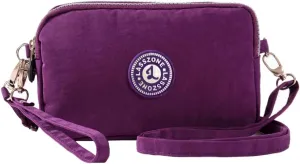 Women's Crossbody Shoulder Bags Waterproof Nylon Cell Phone Wallet Handbags 3 Layers Zipper Wristlet Purse
