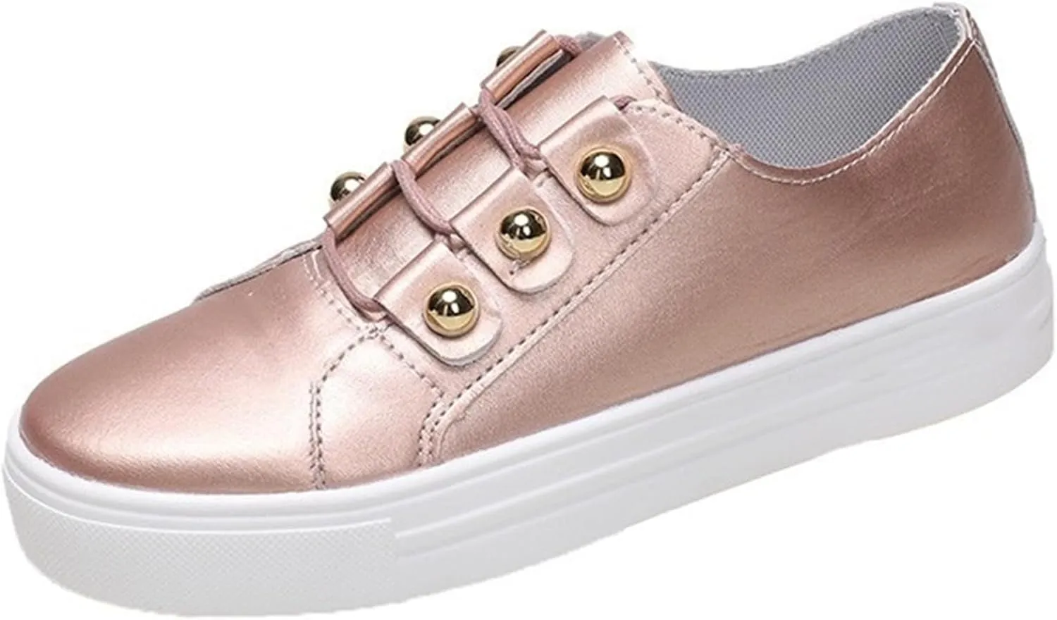 Women's Fashion Sneakers Casual Slip On Sneaker Comfort Non Slip Flats Loafers Lightweight Sneakers Vegan Shoe Leather Retro Walking Shoes