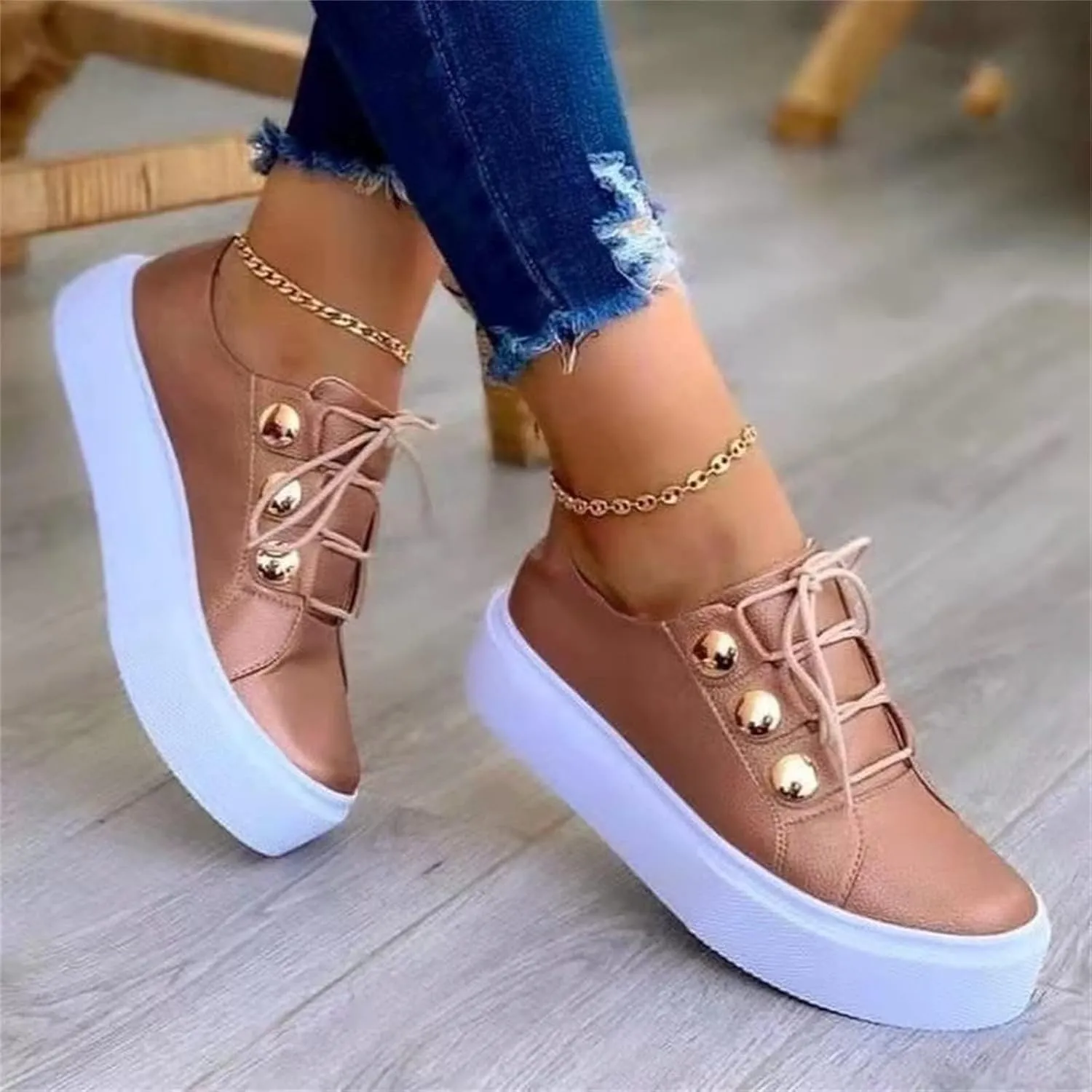 Women's Fashion Sneakers Casual Slip On Sneaker Comfort Non Slip Flats Loafers Lightweight Sneakers Vegan Shoe Leather Retro Walking Shoes