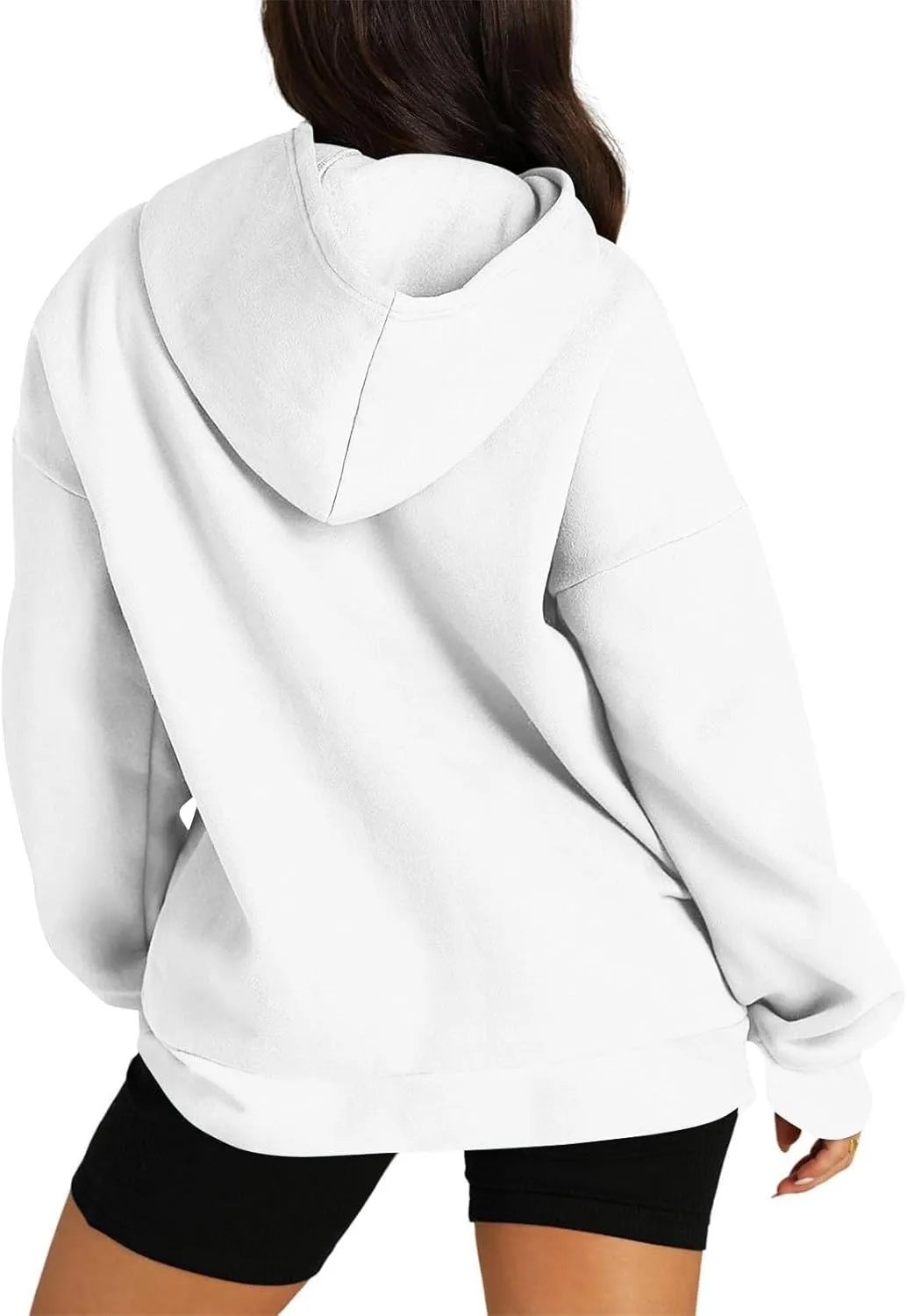 Womens Fleece Y2K Hoodie Baggy Casual Cotton Oversized Sweatshirt Drop Shoulder Lightweight Pullover Tops Winter Coat