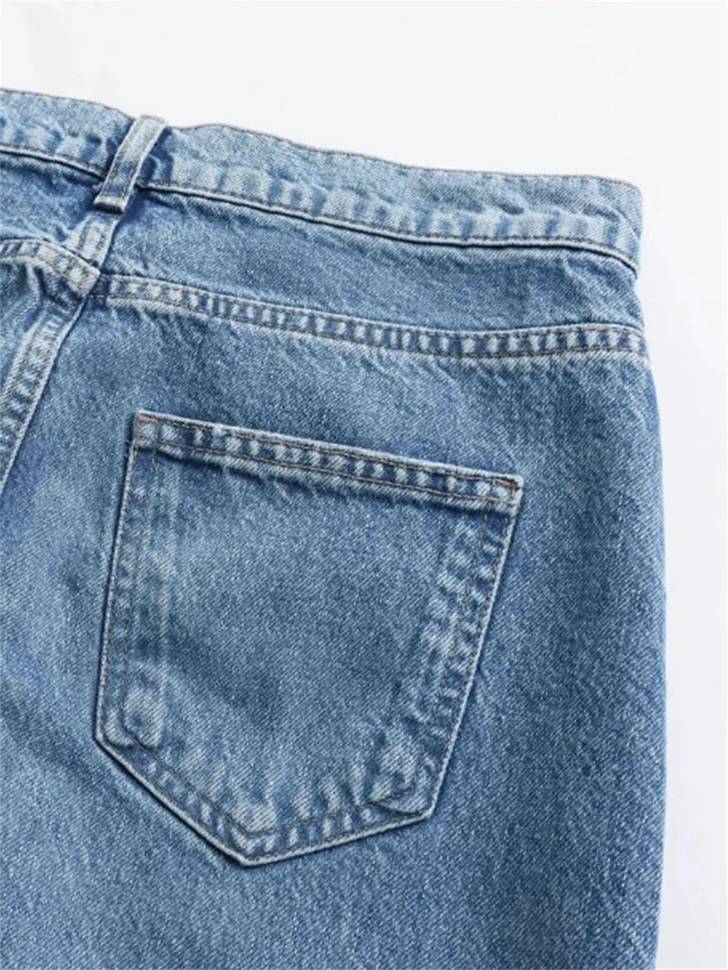 Women's High Slit Denim Skirt High Waisted Packaged Hip Asymmetrical Midi Skirt 2025 Summer Casual Streetwear