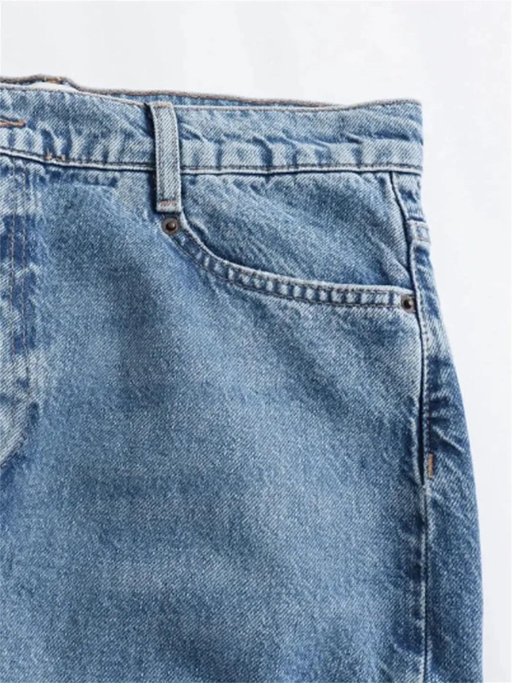 Women's High Slit Denim Skirt High Waisted Packaged Hip Asymmetrical Midi Skirt 2025 Summer Casual Streetwear