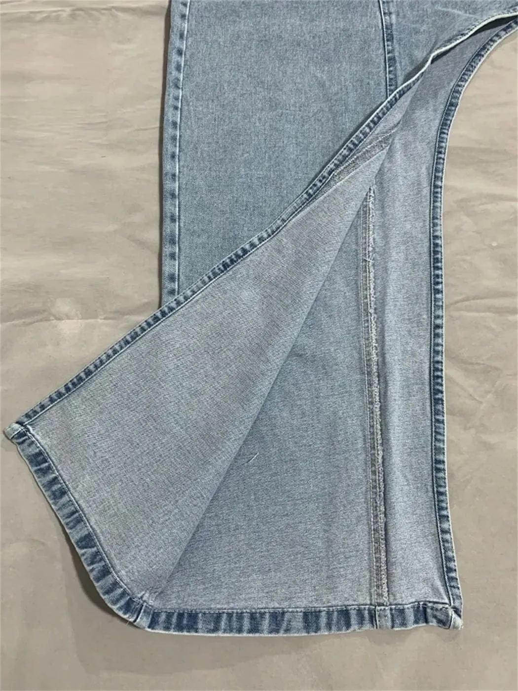 Women's High Slit Denim Skirt High Waisted Packaged Hip Asymmetrical Midi Skirt 2025 Summer Casual Streetwear