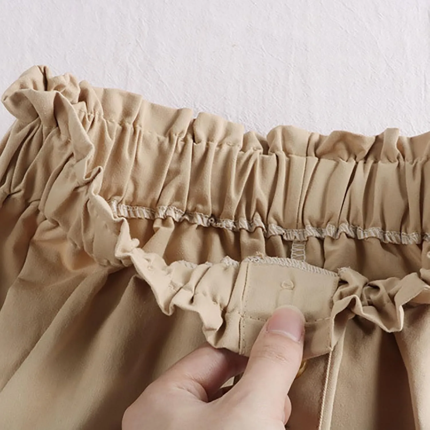 Women's High Waist Button Front Midi Skirt Vintage Elastic Waisted A-Line Pleated Flowy Long Skirts