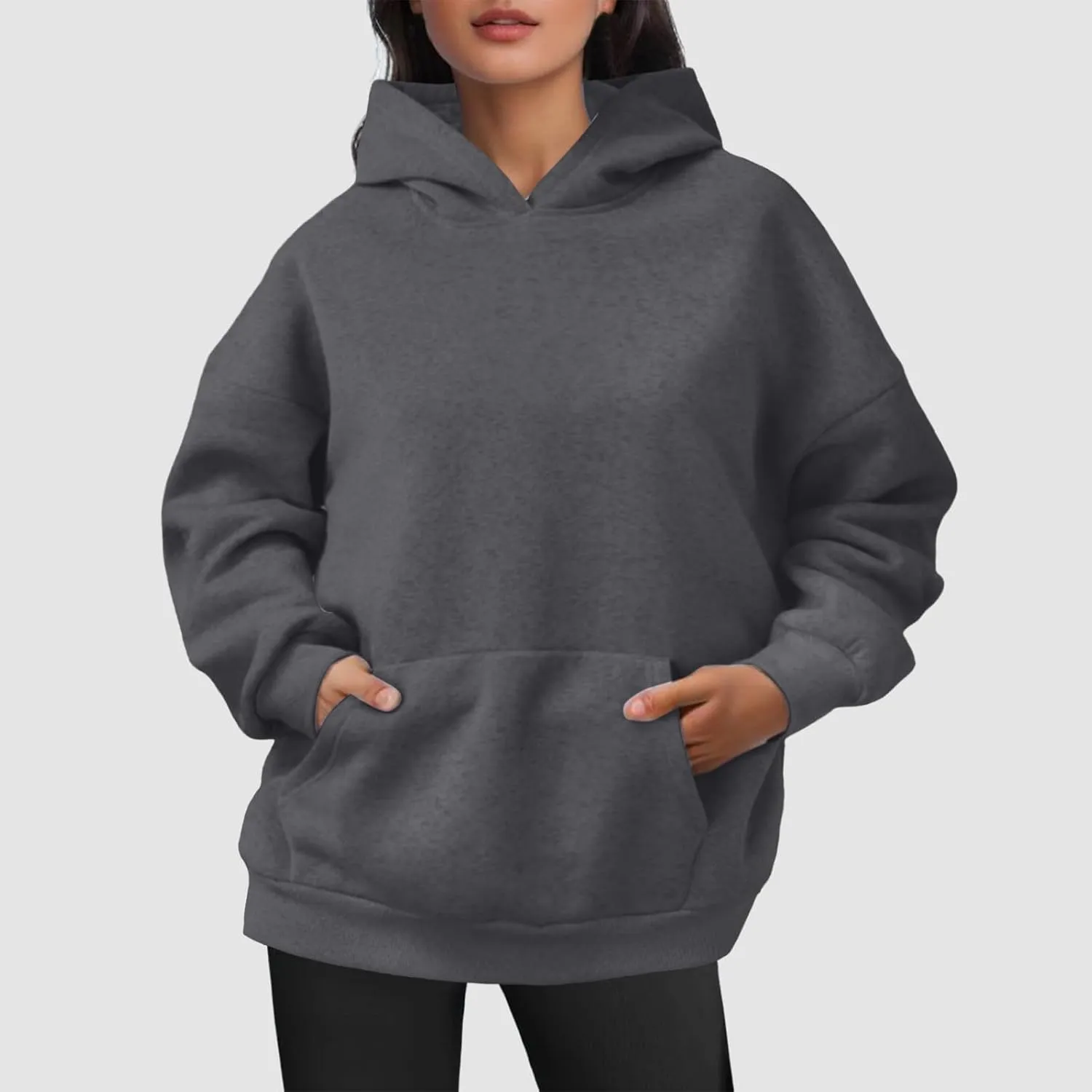 Womens Hoodies Oversized Sweatshirts Pullover Fleece Sweaters Long Sleeve With Pockets Winter Fall Outfits Y2k Clothes