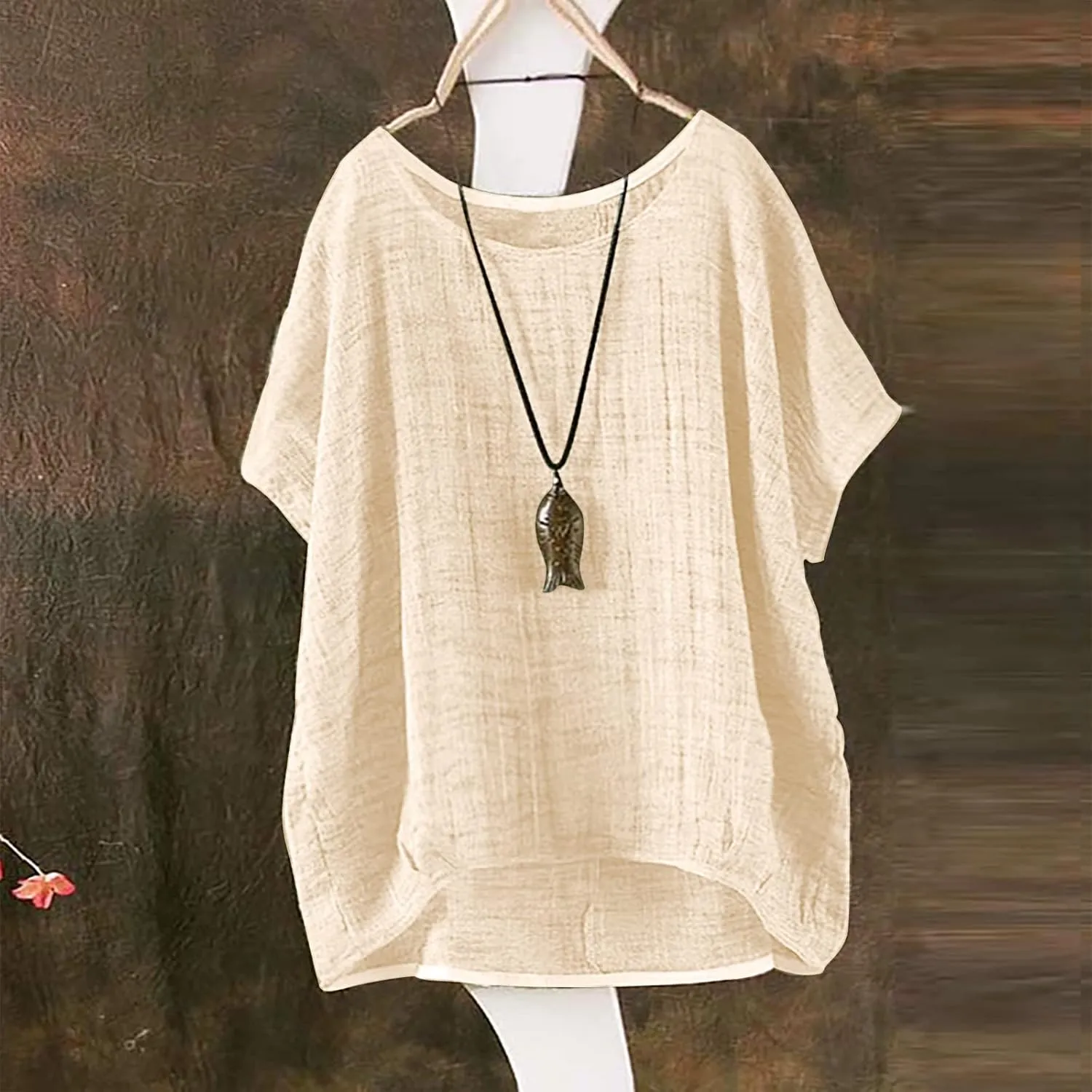 Womens Linen Tops Shirt Summer Loose Hooded Top Cotton Shirts for Women Womens Blouse Womens Black Button Down