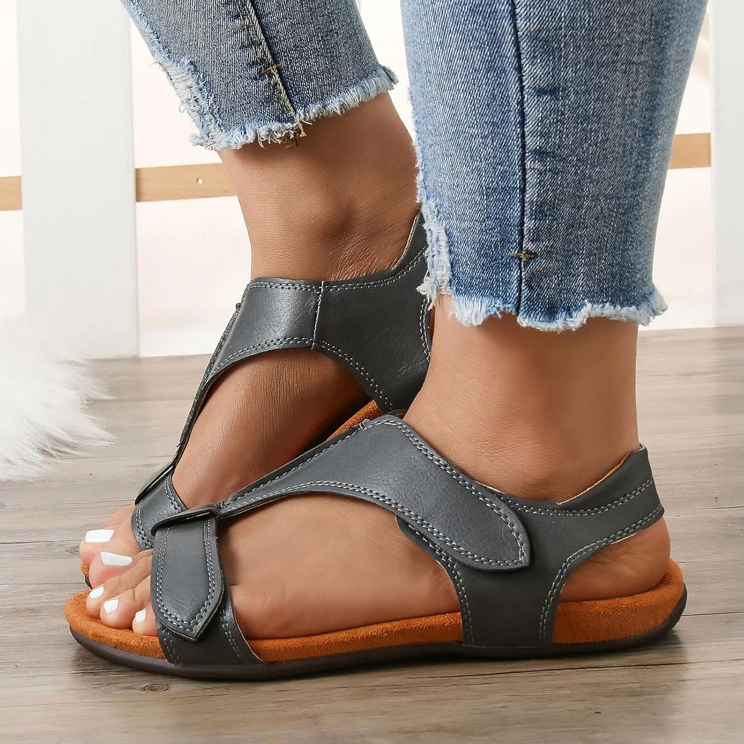Women's Orthopedic Arch Support Sandals Summer Comfortable Walking Flat Beach Sandals Casual Dressy Mens Beach Flip Flops Size 9