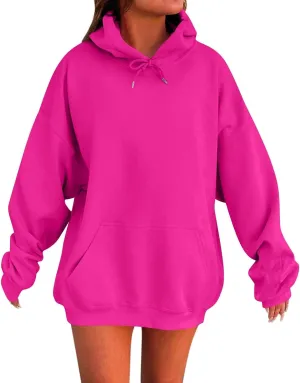 Womens Oversized Hoodies Fleece Sweatshirts Long Sleeve Sweaters Fashion Y2K Outfits Casual Pullover Tops Fall Clothes