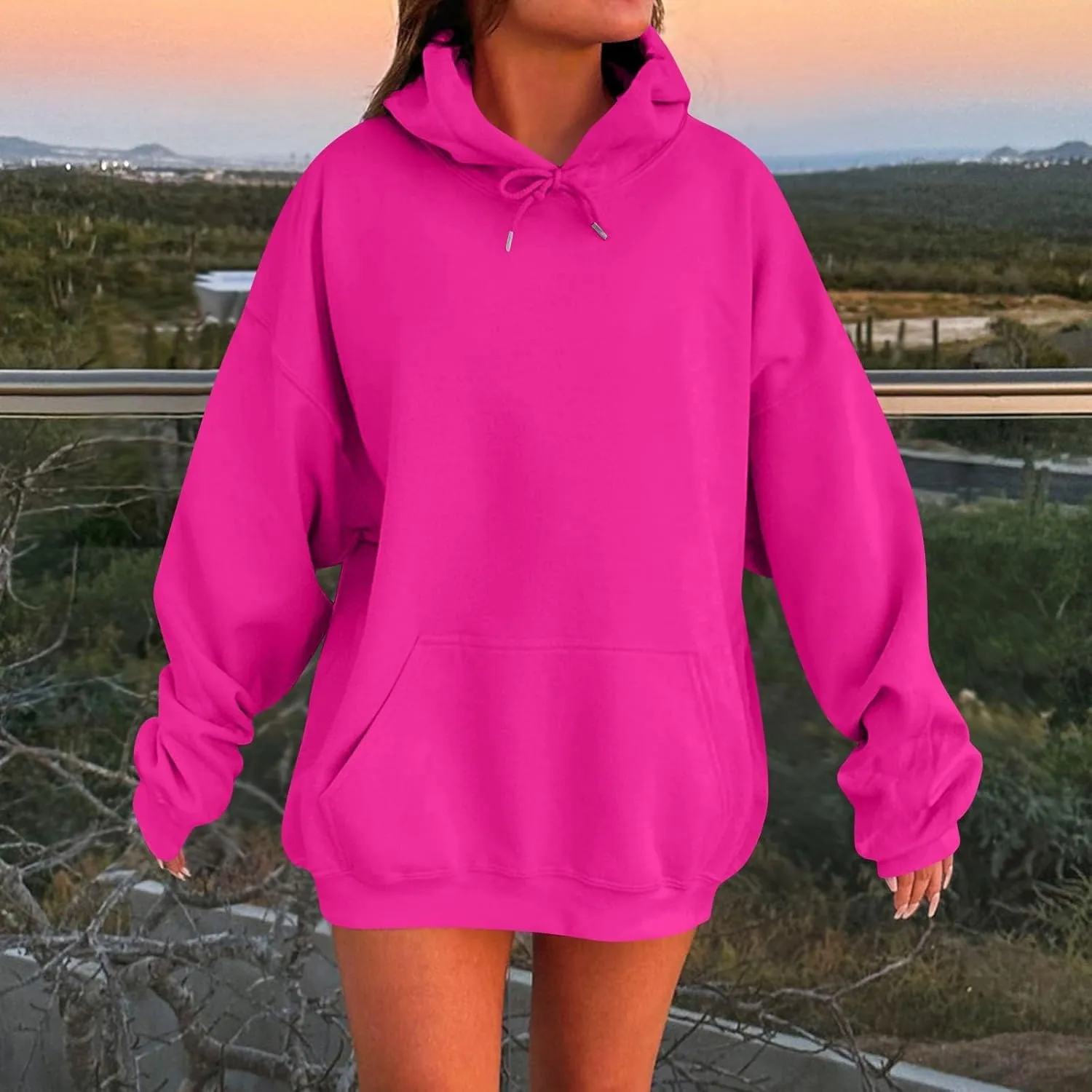 Womens Oversized Hoodies Fleece Sweatshirts Long Sleeve Sweaters Fashion Y2K Outfits Casual Pullover Tops Fall Clothes