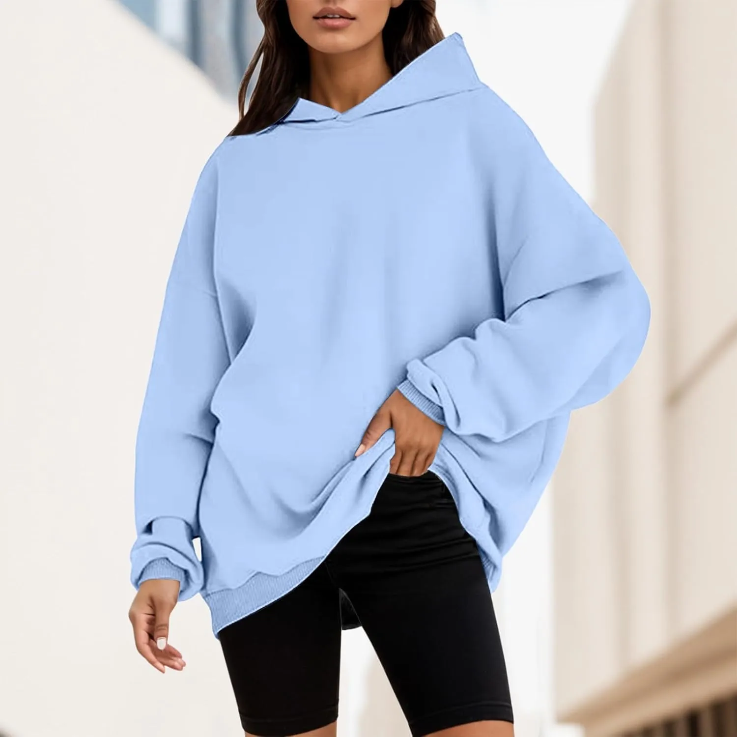 Womens Oversized Hoodies Sweatshirts Fleece Hooded Pullover Tops Sweaters Casual Loose Comfy Fall Fashion Outfits Clothes