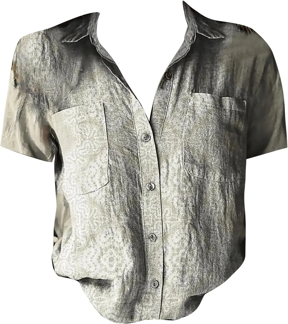 Womens Short Sleeve Casual Button Down Shirts Summer Soft Fashion Cotton Blouses Tops Business Work Blouses