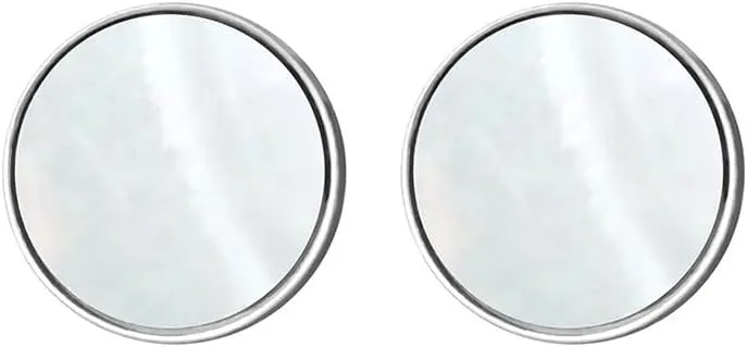 Women's Silver Tone Stainless Steel Minimalist Black Circle Stud Earrings, Geometric Round Design