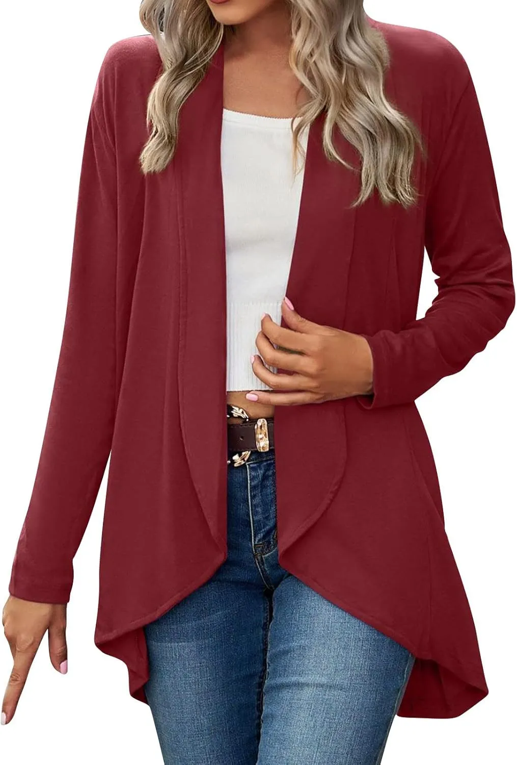 Womens Stripped Cardigan Womens Open Front Cardigan Long Sleeve Knit Sweater Outwear Stylish Loose Sweaters with